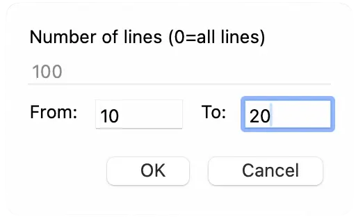preview files from-to lines in the Text File Input transform in Apache Hop 2.14 