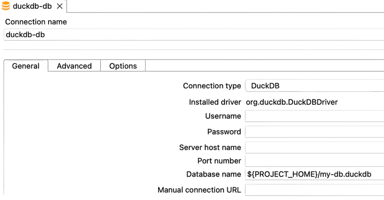 Apache Hop DuckDB connection
